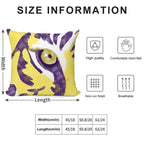 Purple And Gold Watercolor Tiger Artwork Soft Ultra-Soft Texture Throw Pillow