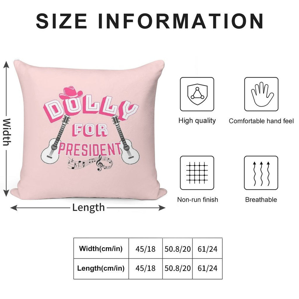 Dolly For President Soft Luxury Feel Throw Pillow