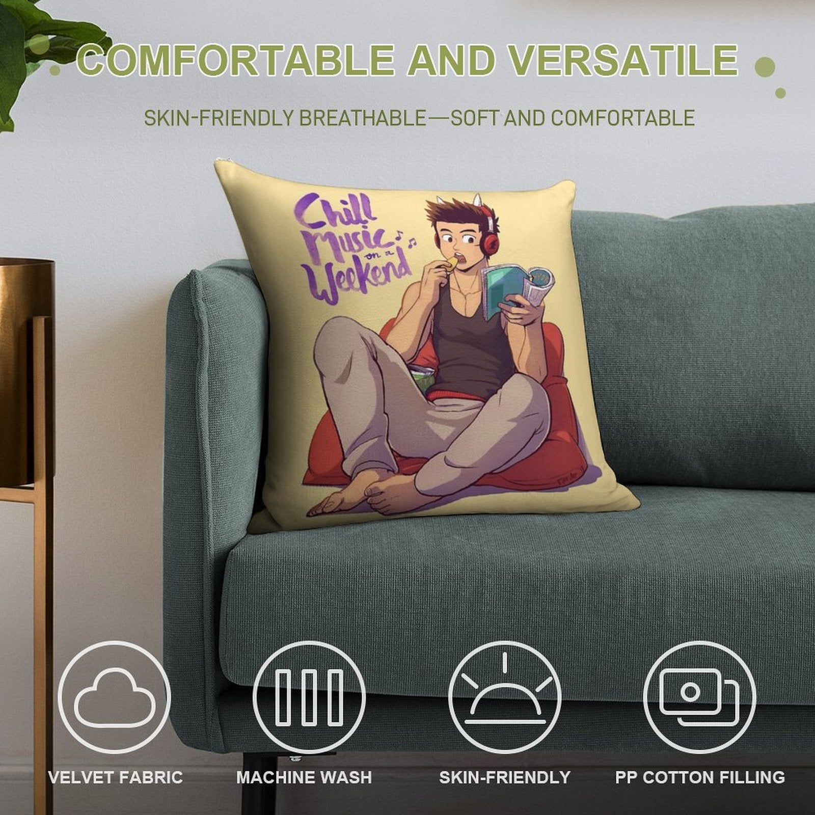 Chill Music on A Weekend Soft Luxury Feel Throw Pillow