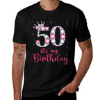 50 It's My Birthday 50 Years Old 50th Birthday Girl Lady  Moisture-wicking T-Shirt