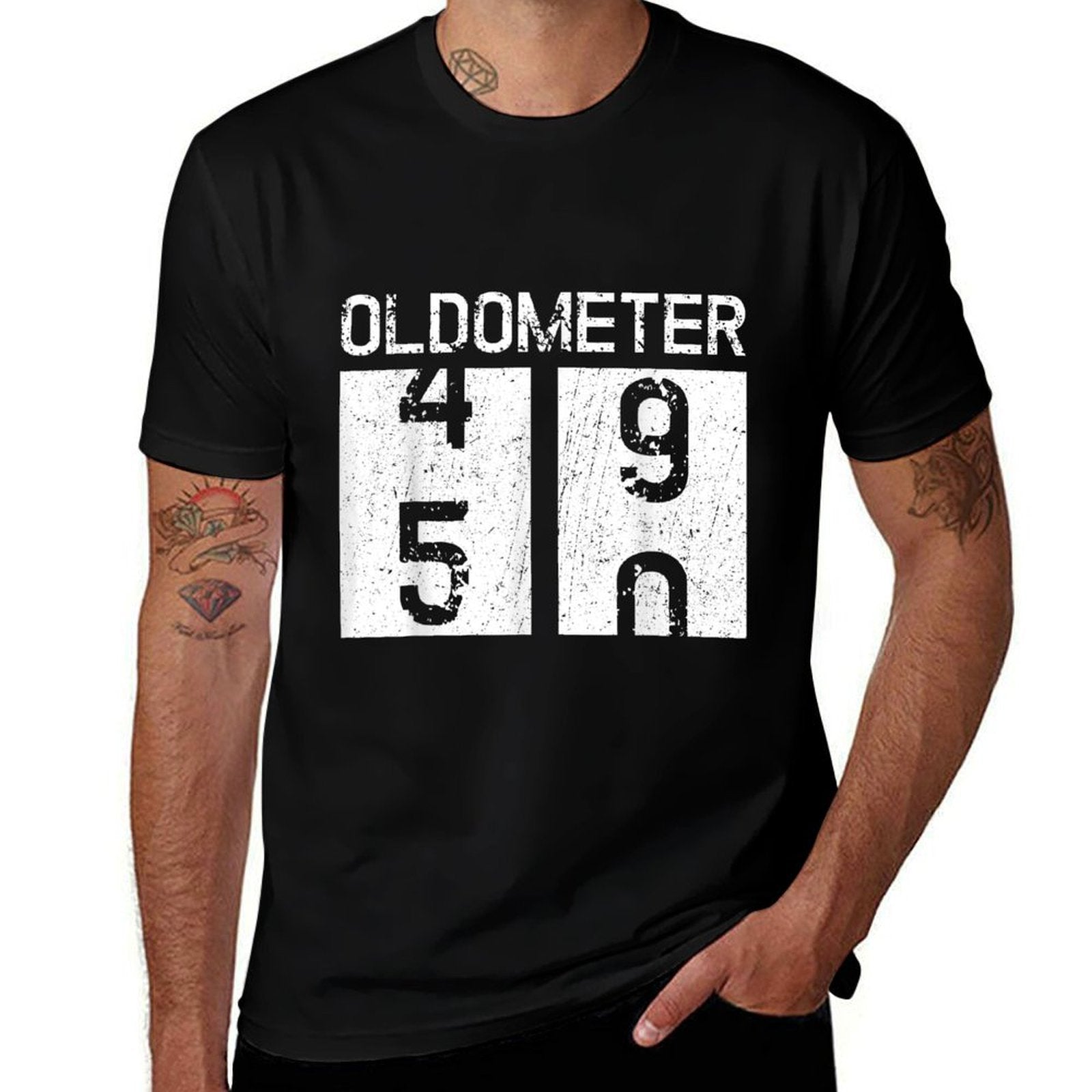 Vintage Oldometer 49-50 Tee 50th Birthday Gift Men Women  Durable T-Shirt
