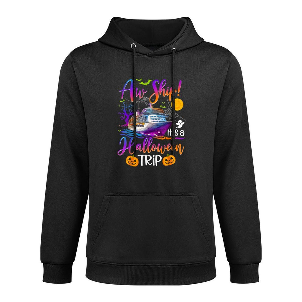 Aw Ship Halloween Family Cruise Crew Family Vacation Trip Kangaroo Pocket Hoodie