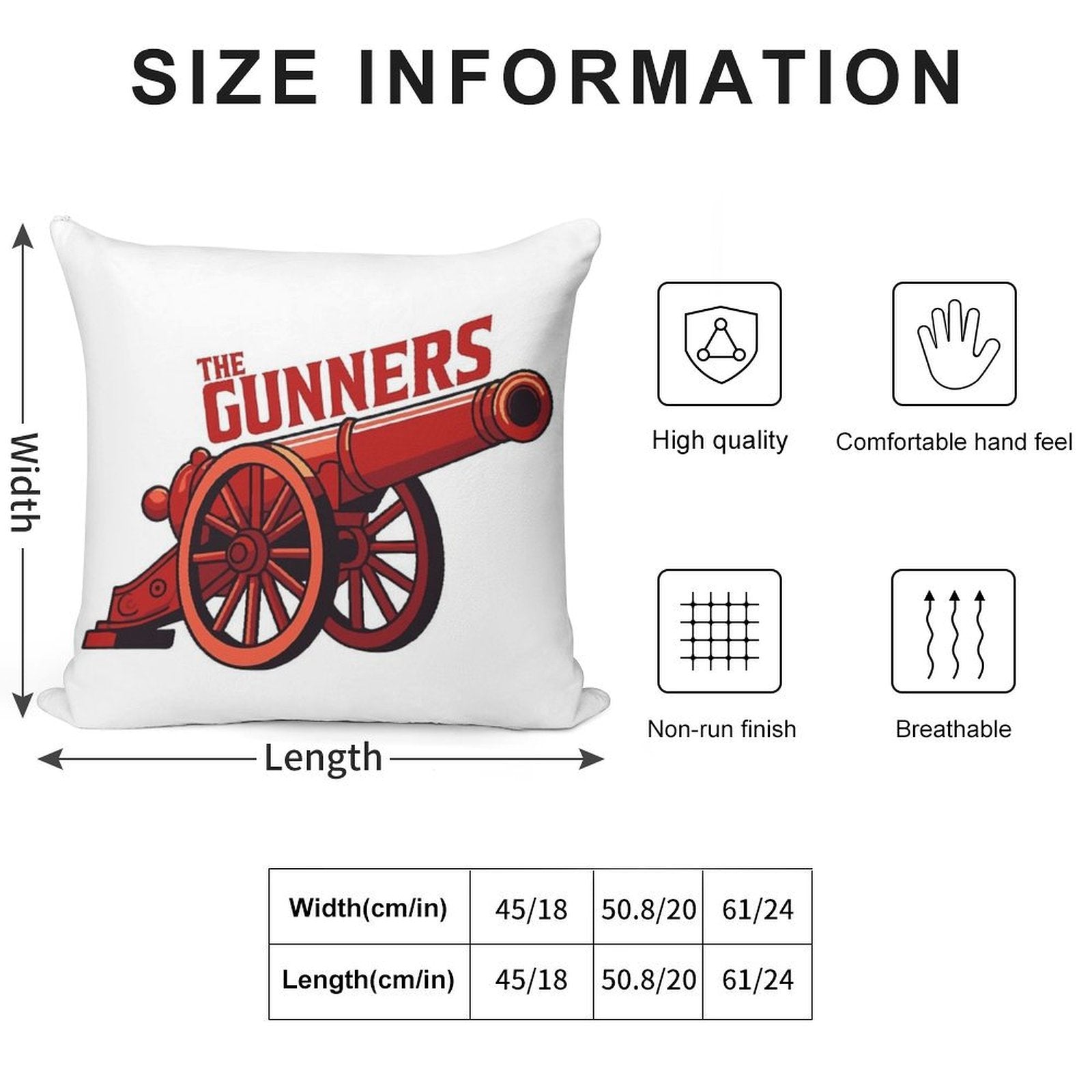 Gunners Soft Gift Ready Throw Pillow