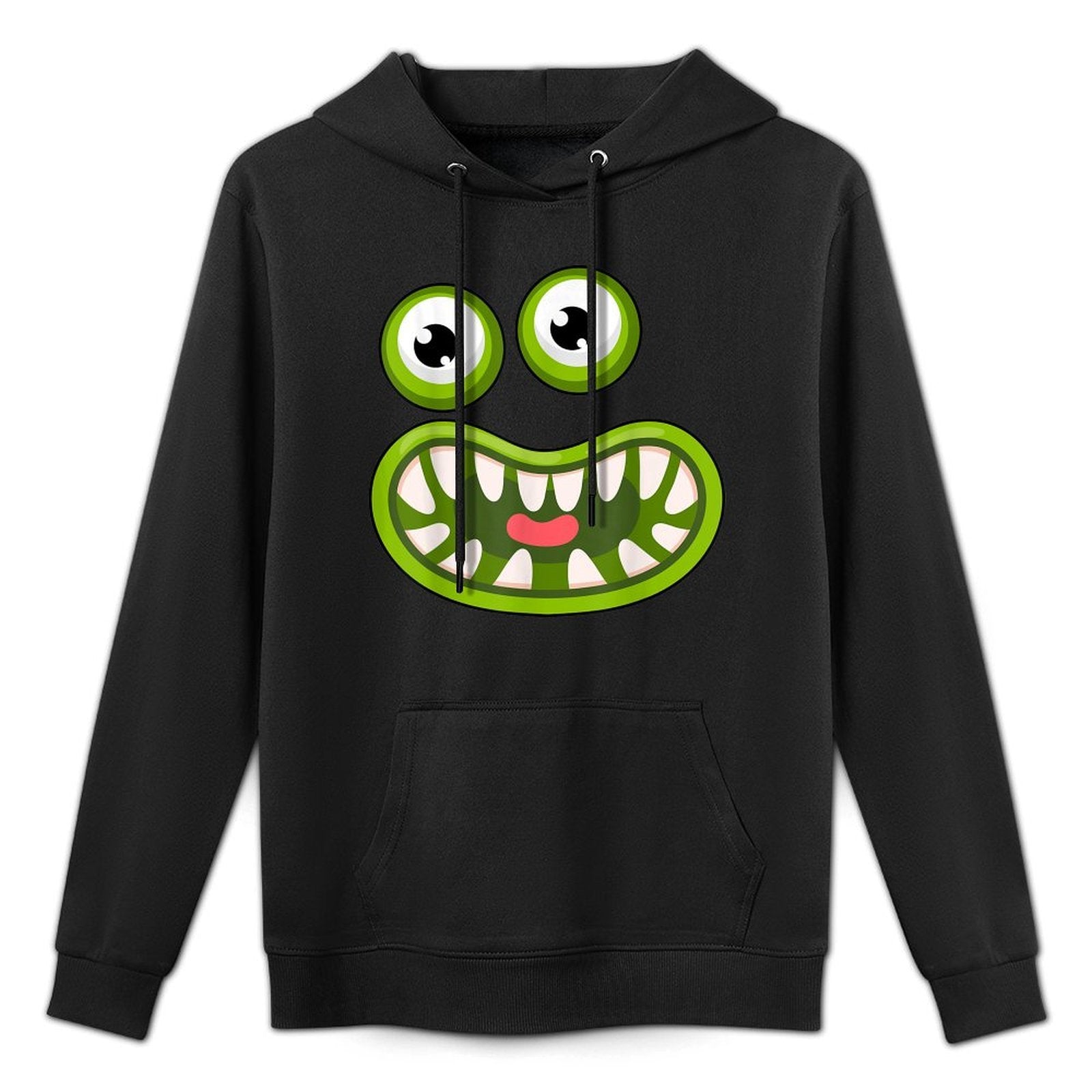 Funny Green Big Mouth Monster Easy Halloween Costume Durable Construction Hoodie