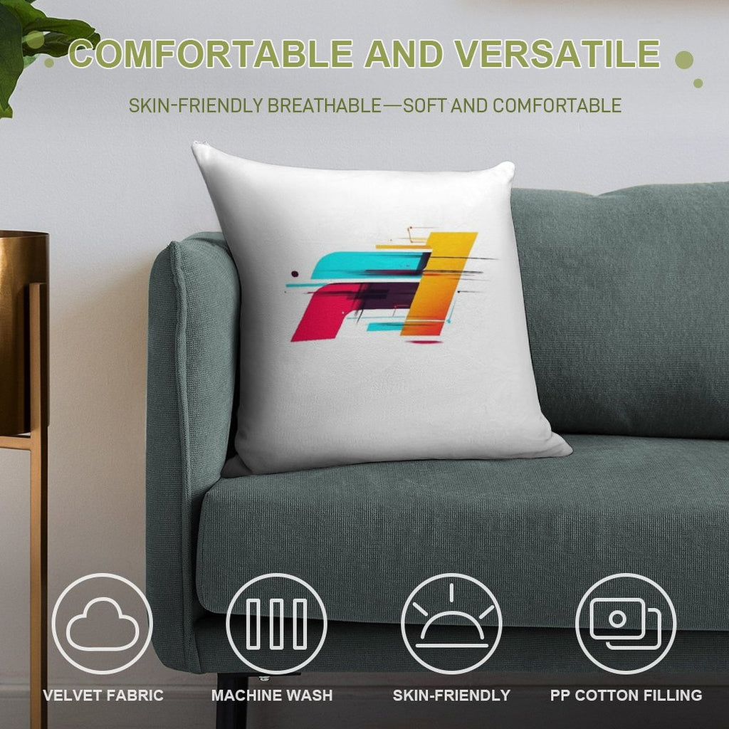 Formula 1 Modern Redesigned Logo Soft Multiple Sizes Throw Pillow