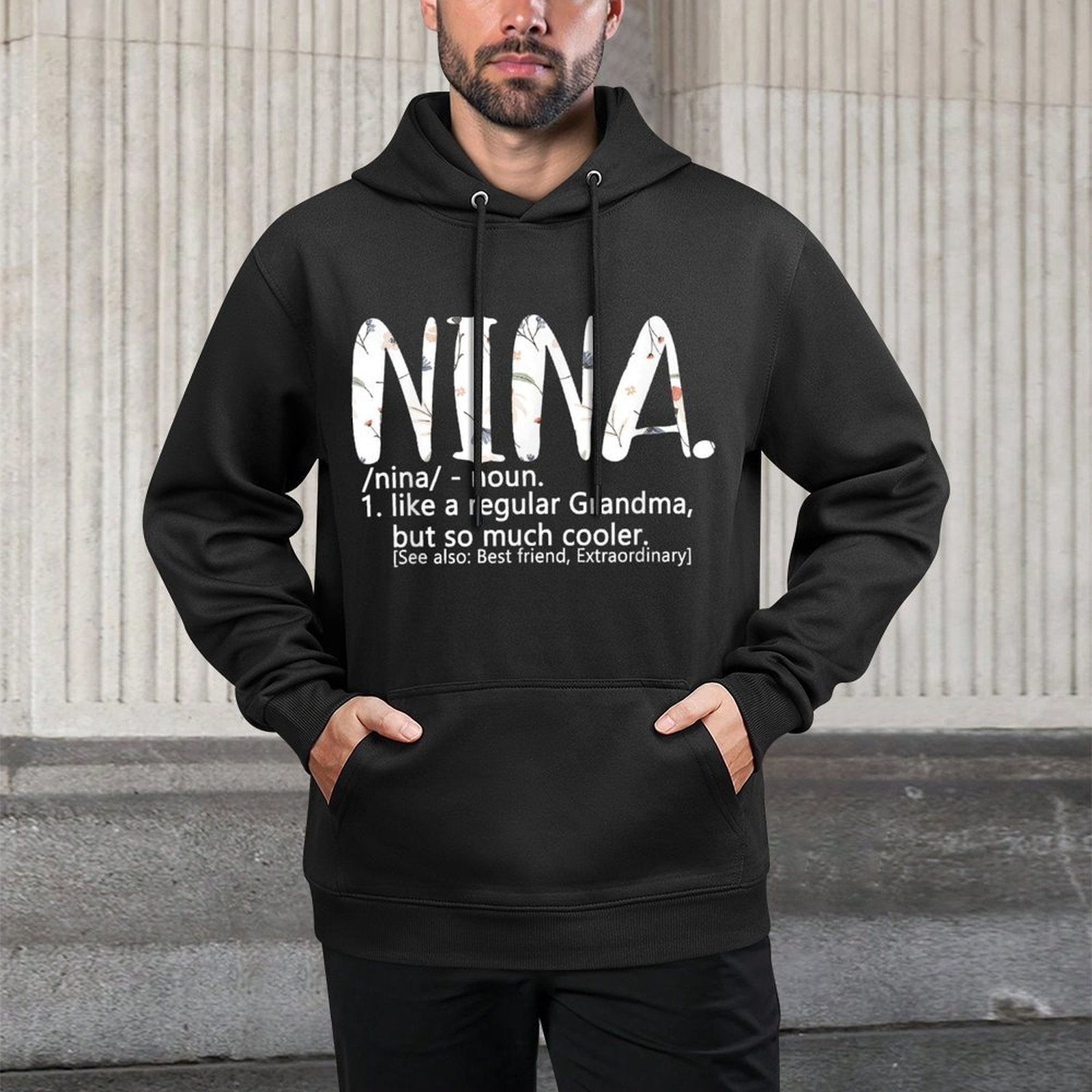 Nina Shirts for Women Mothers Day Idea Cute Grandma Nina Colorfast Hoodie