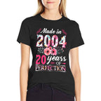20 Year Old Made In 2004 Floral Flower 20th Birthday Womens  Odor-resistant T-Shirt