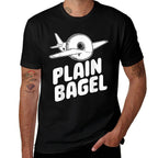 Plain Bagel Funny Word Pun Bagel Lover Plane Humorous Meme  Eco-friendly Material T-Shirt