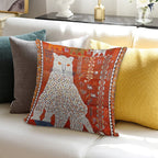 Q'ashqai Snow Leopard Persian Animal Rug Print Soft Skin-Friendly Throw Pillow