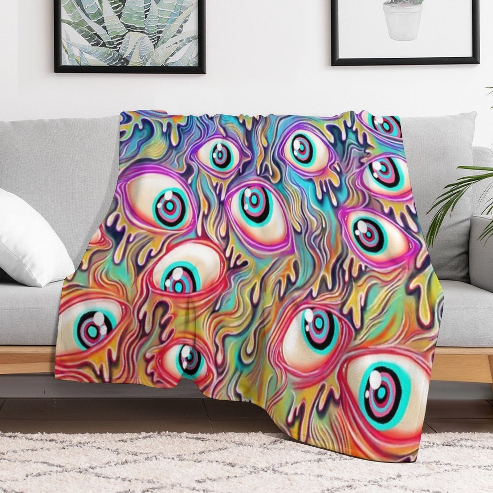 Eyeball Pattern Versatility Throw Blanket
