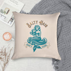 Salty Hair. Don’t Care. Mermaid Summer Design Soft High-Density Material Throw Pillow