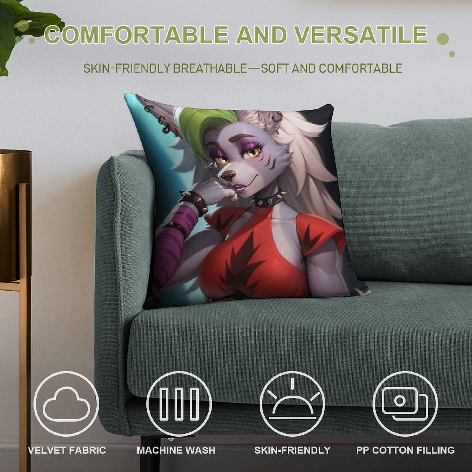 Roxanne Wolf Idle Soft Easy Maintenance Throw Pillow