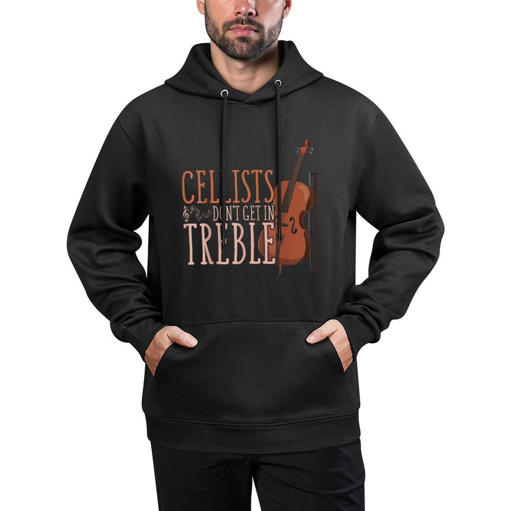 Classical Musician Gift Music Cello Funny Cellists Dont Get In Treble Black Cello Breathable Fabric Hoodie
