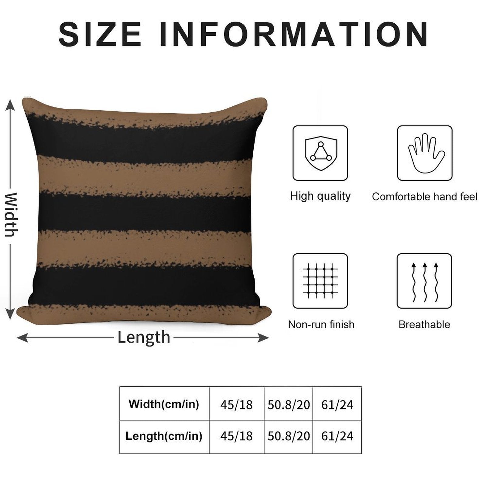 Brown And Black Horizontal Stripe Pattern Coordinates W Sherwin Williams 2022 Popular Color Uber Umber SW 9107 Soft Fade-Resistant Throw Pillow