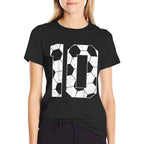 10th Birthday Boy Soccer Player Football 10 Years Old  Trendy Pattern T-Shirt