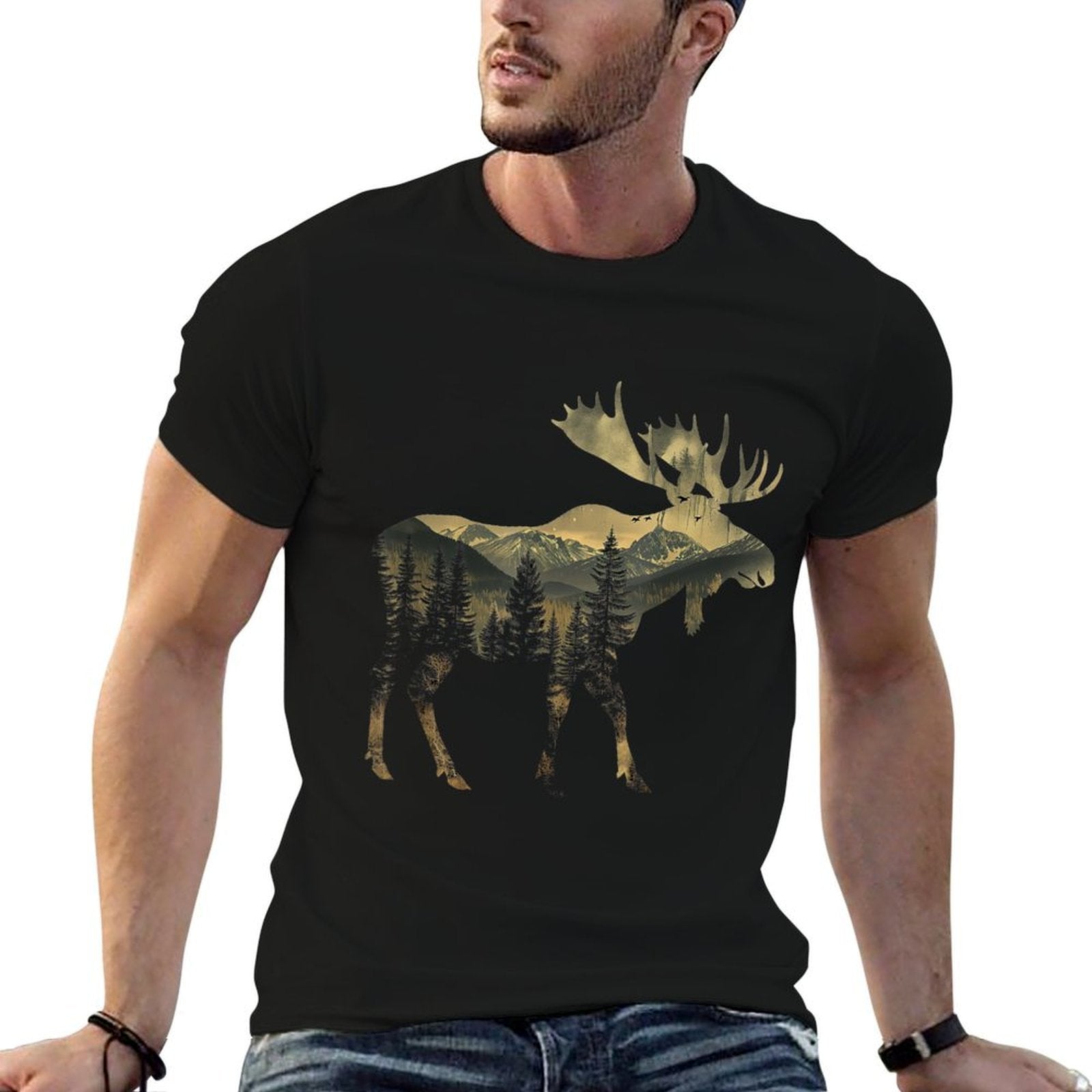 Elk Mountains Hiking Camping Alaska Nature Lovers  Heathered Texture T-Shirt
