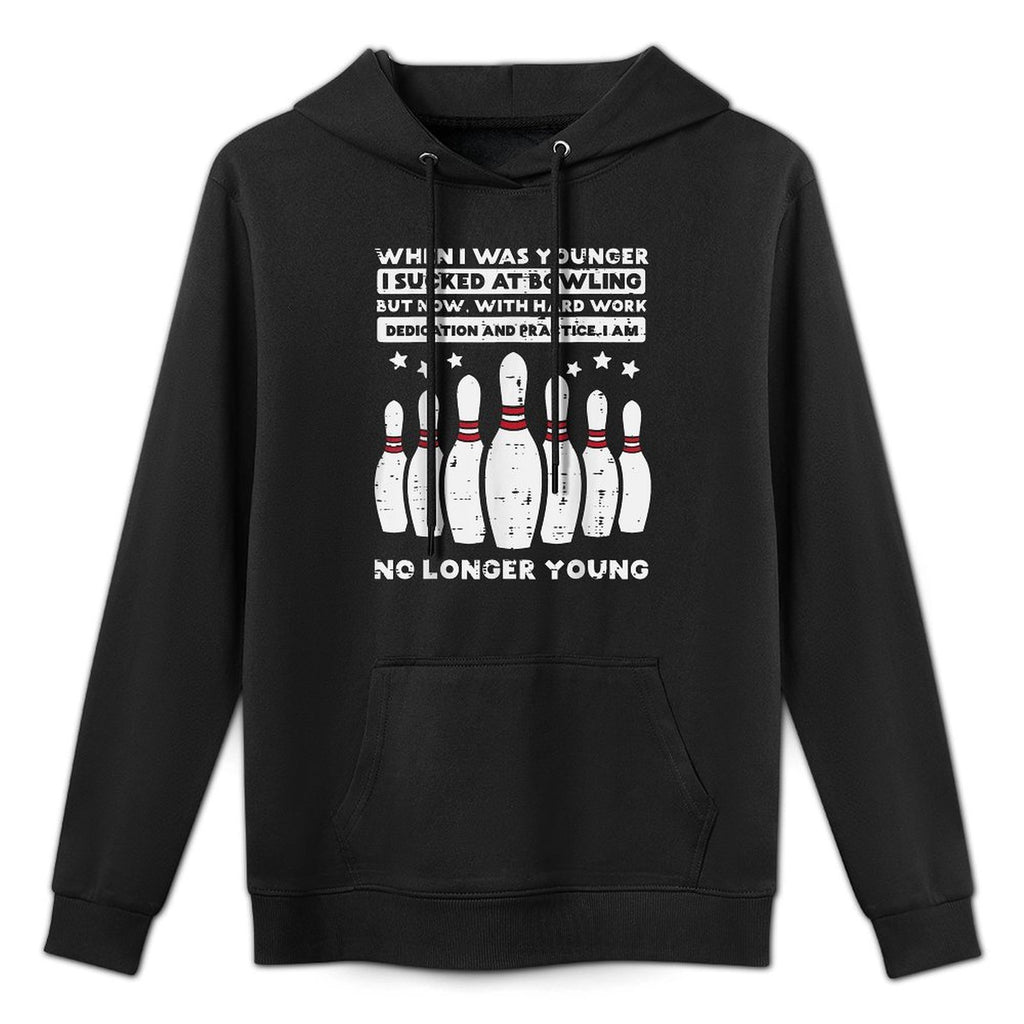 When I Was Younger Bowling Funny Humor Gag Bowler Men Women Shape Retention Hoodie
