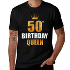50th Birthday Queen Women's 50th Birthday Golden Bday Party Premium  Slim-fit Cut T-Shirt