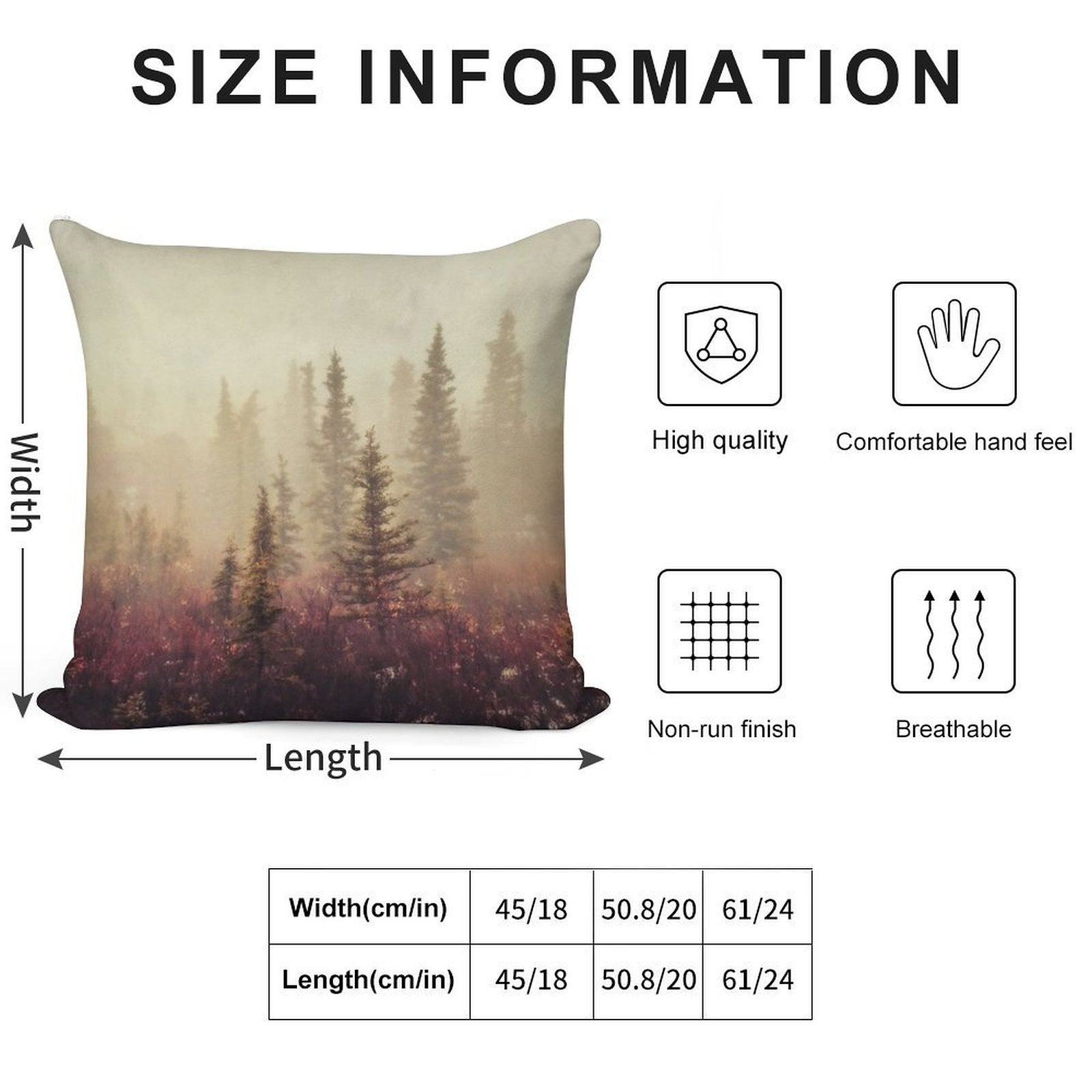 Wander in The Fog Soft Gift Ready Throw Pillow