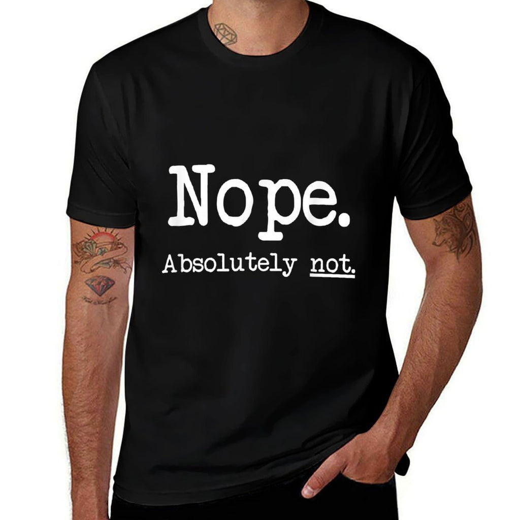 Funny Nope Absolutely Not  Oversized Silhouette T-Shirt