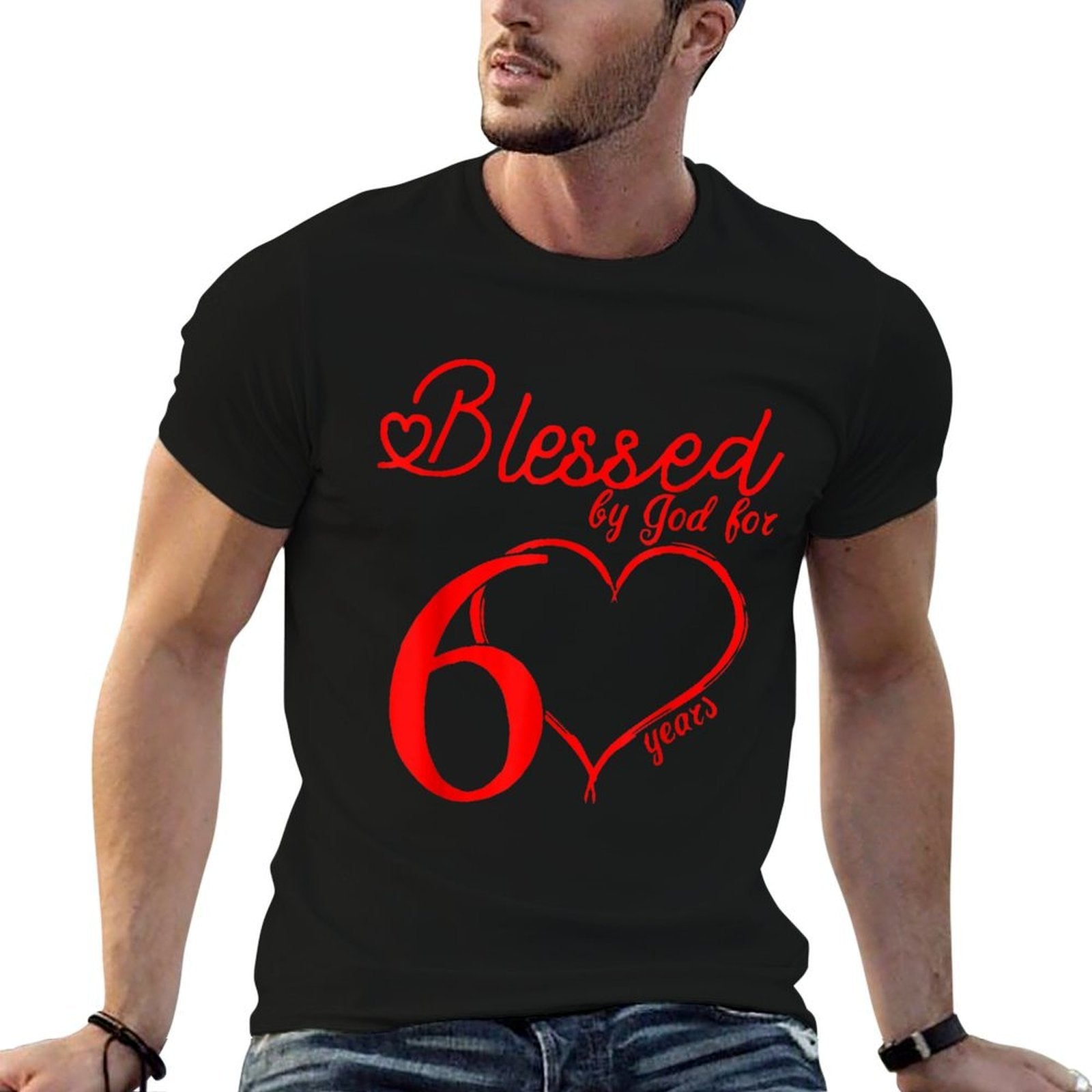 Vintage Blessed by God for 60 Years Happy 60th Birthday  Quick-drying T-Shirt