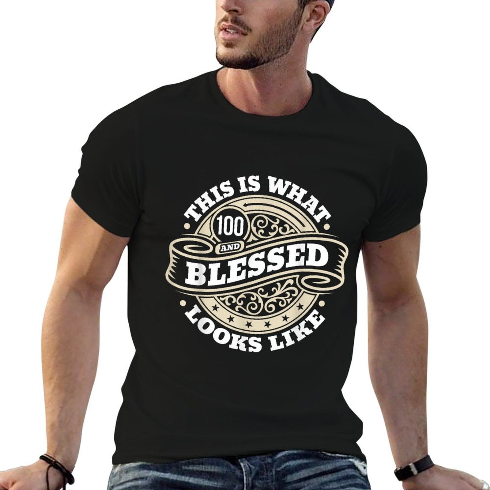 100th Birthday Age 100 Blessed I Religious 100th Birthday  Versatile T-Shirt
