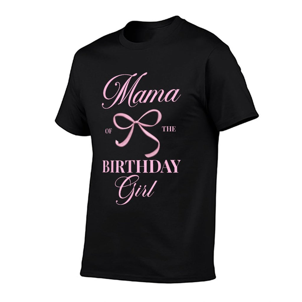 Mama Of The Birthday Girl Coquette Aesthetic Pink Bow  Eco-friendly Material T-Shirt