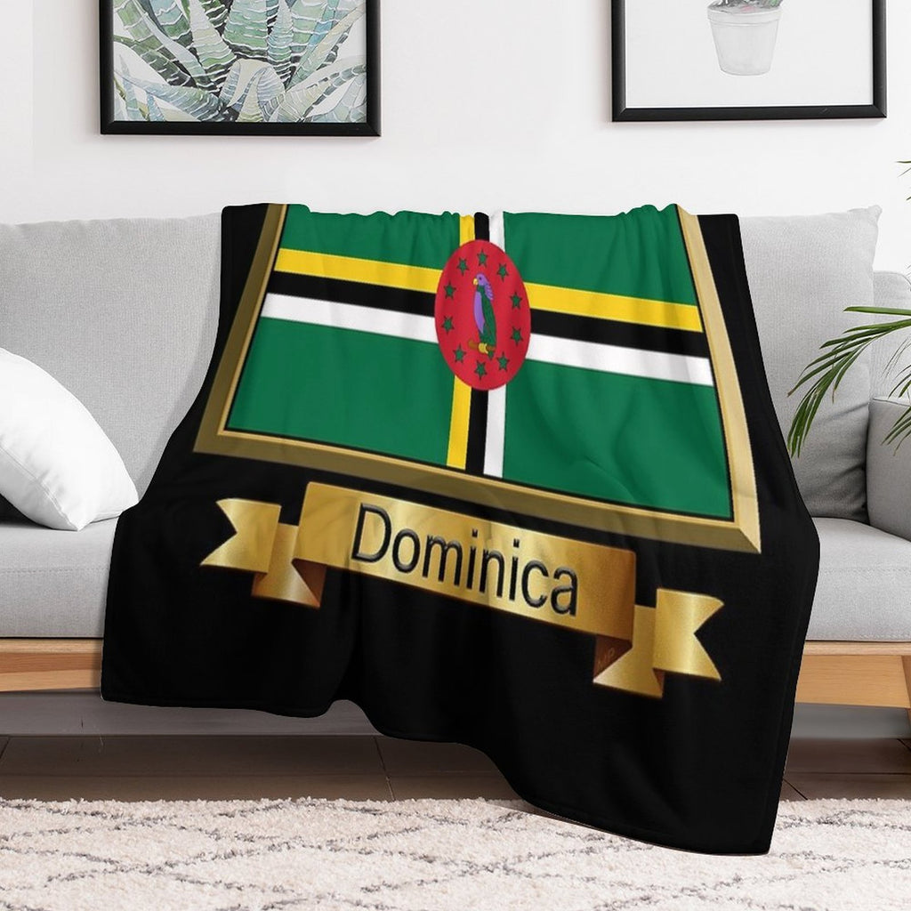 Dominica Flag Gifts, Stickers & Products - Named Lightweight Throw Blanket