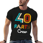40 Party Crew - 40 Year Old Vintage 1984 40th Birthday Gift  Summer-ready Fabric T-Shirt