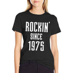 50 Year Old Classic Rock 1975 50th Birthday  Ribbed Collar T-Shirt