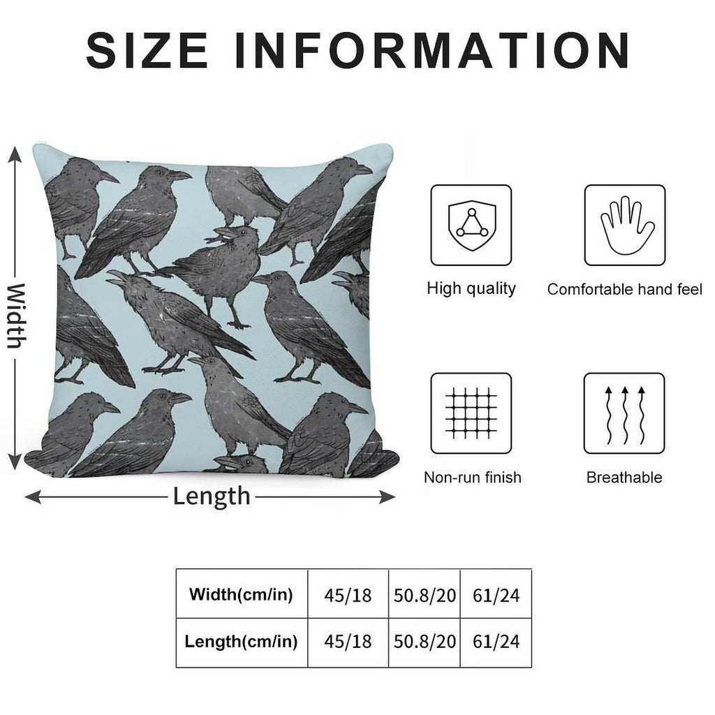 Cute Crow Pattern Soft High-Density Material Throw Pillow