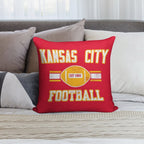 Kansas City Football Soft Fade-Resistant Throw Pillow
