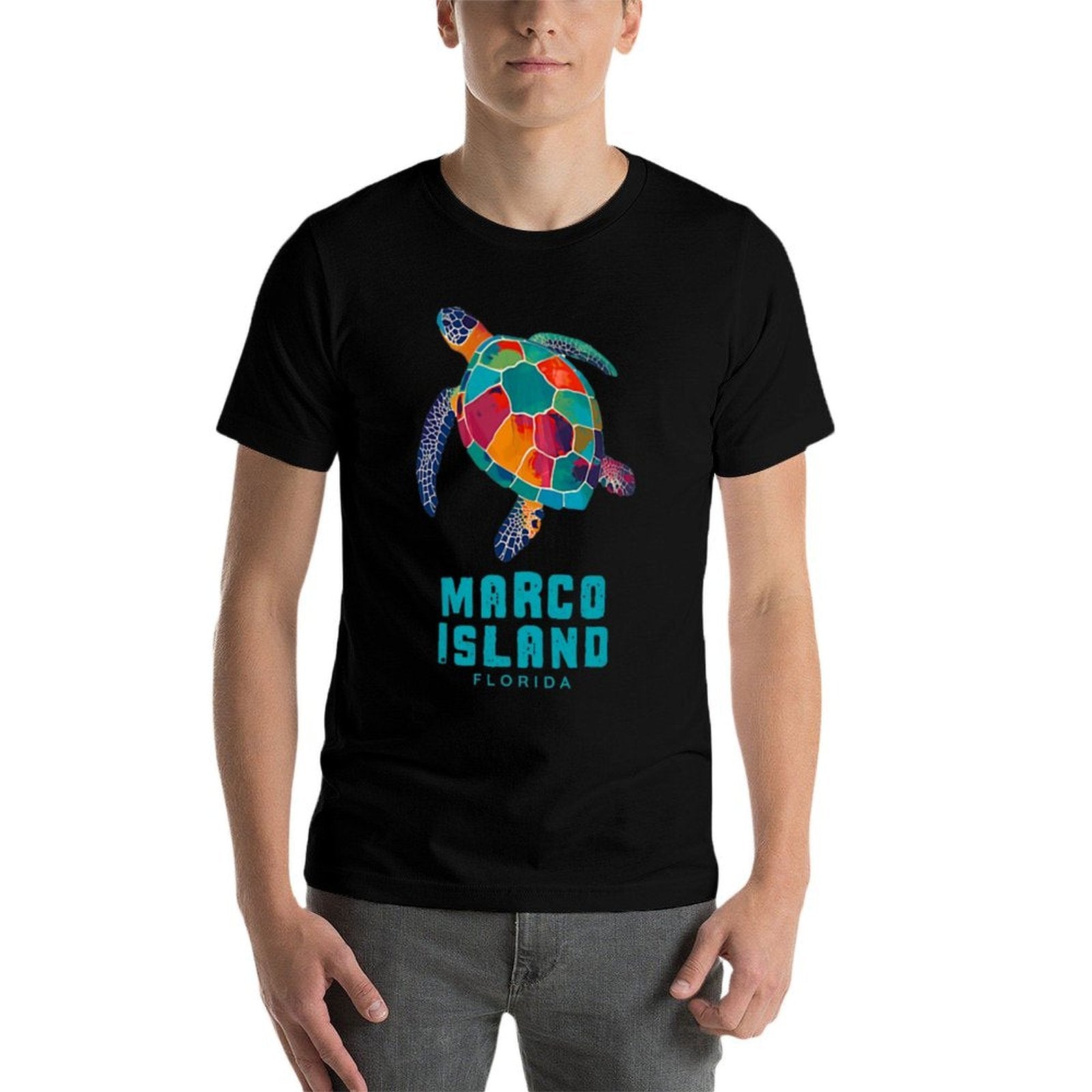 Marco Island Florida Sea Turtle Beach Vacation Retro Vintage  Moisture-wicking T-Shirt