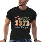 50 Years Old Vintage 1973 50th Birthday Wildflower Women  Tagless Design T-Shirt