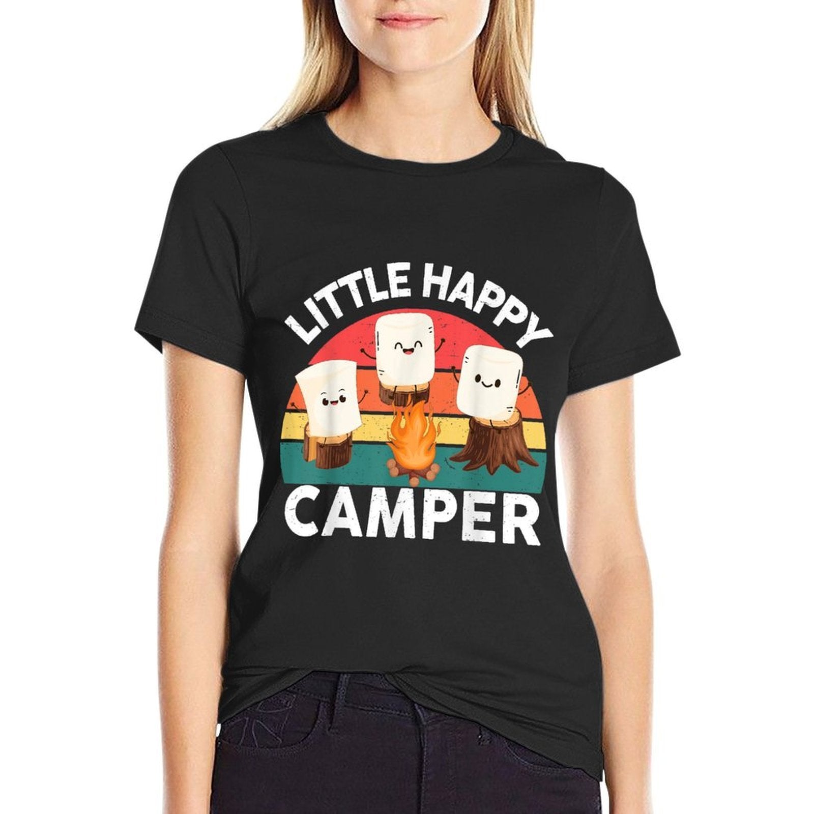 Happy Marshmallow Camper-Shirt Kids Toddler Boy Cute Camping  Vintage-inspired T-Shirt
