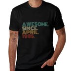 40 Years Old Awesome Since April 1985 40th Birthday  Summer-ready Fabric T-Shirt