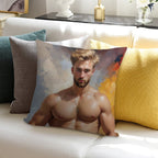 Sexy Guy Portrait Wassili Kandinsky Inspired Background Soft Bedroom Essential Throw Pillow