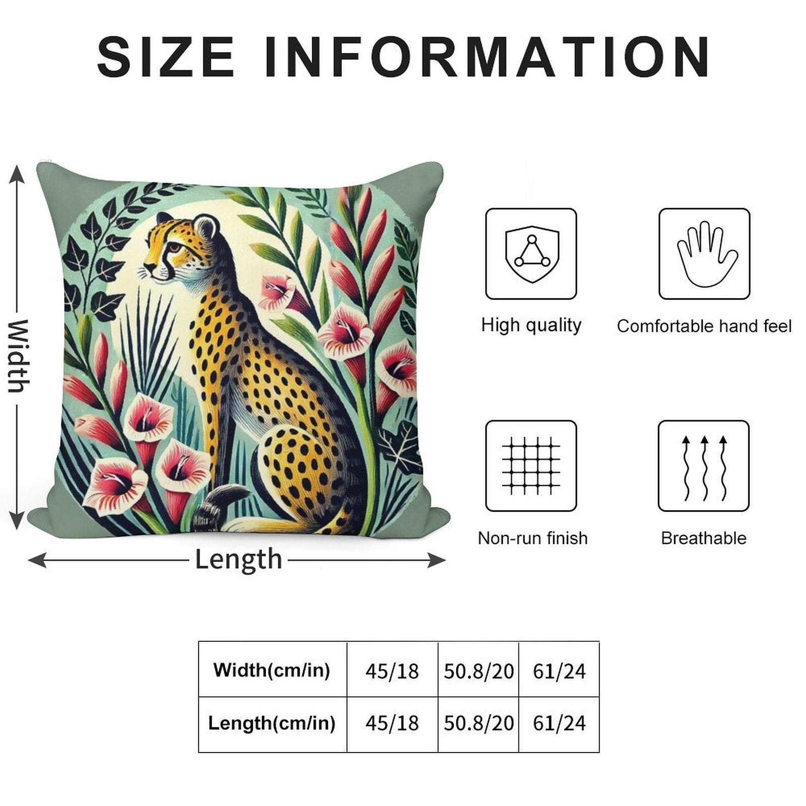 Cheetah Soft High-Density Material Throw Pillow