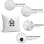 Black And White Viking Soft Short Plush Fabric Throw Pillow