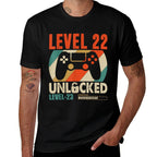 Vintage Gamer 22nd Birthday Level 22 Unlocked Birthday  Durable T-Shirt