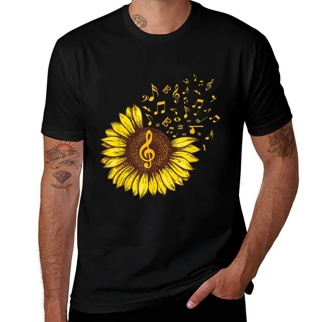 Sunflower Music Note Music Lovers  Easy-care T-Shirt