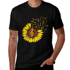 Sunflower Music Note Music Lovers  Easy-care T-Shirt