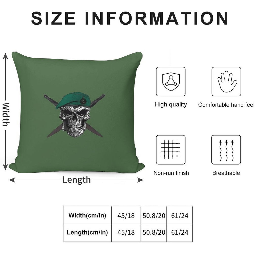 Royal Marines Skull And Dagger Soft Gift Ready Throw Pillow