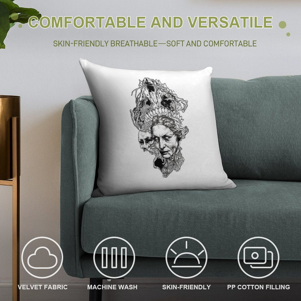 Old Witch Soft Bedroom Essential Throw Pillow