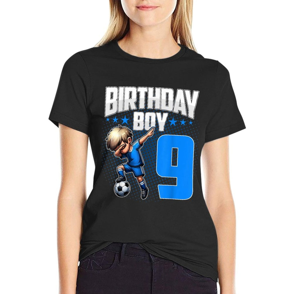 9th Birthday Boy Soccer Dabbing - 9 Years Old Boy Birthday  Affordable Price T-Shirt