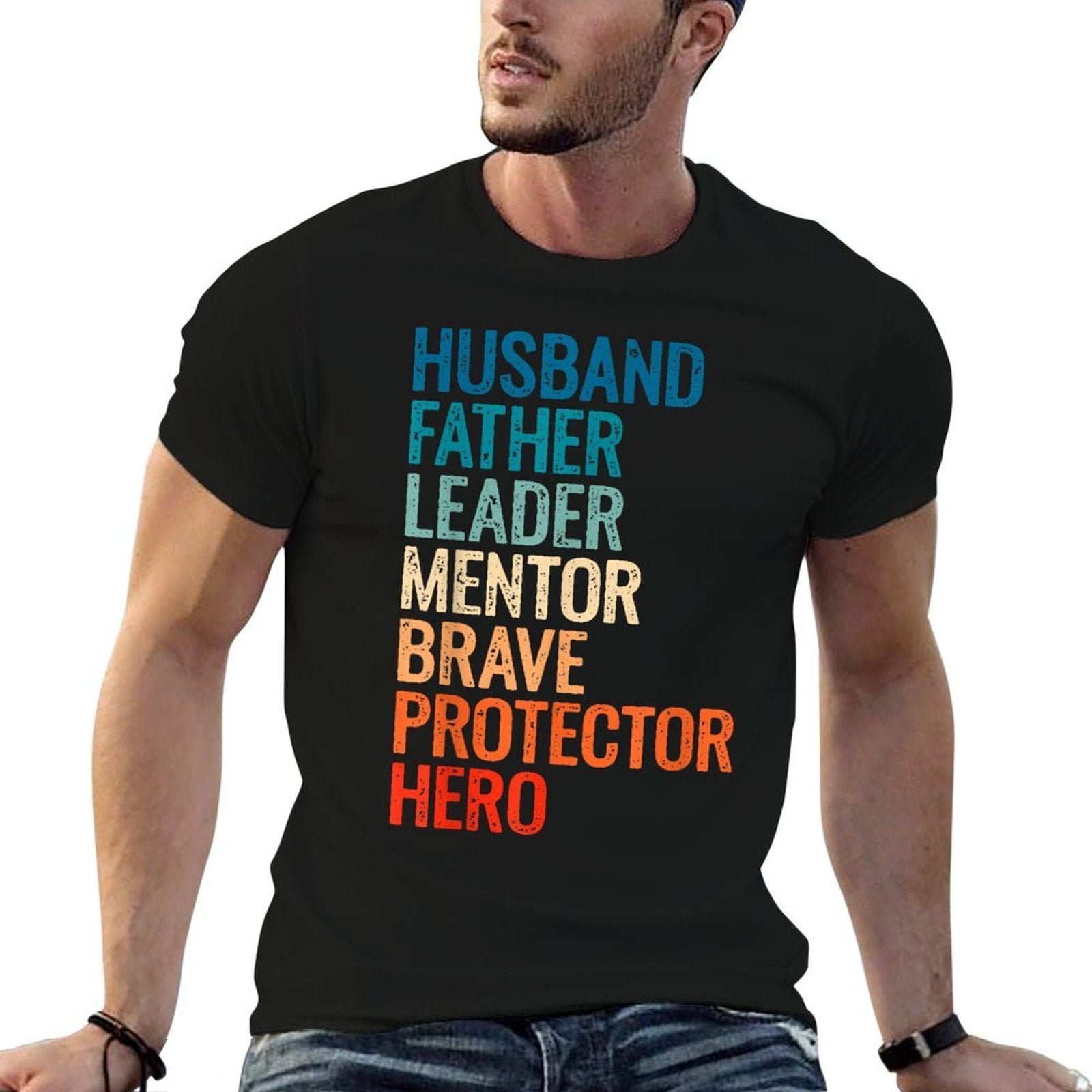 Dads for Men Vintage Husband Retro Daddy Fathers Day  Eco-friendly Material T-Shirt