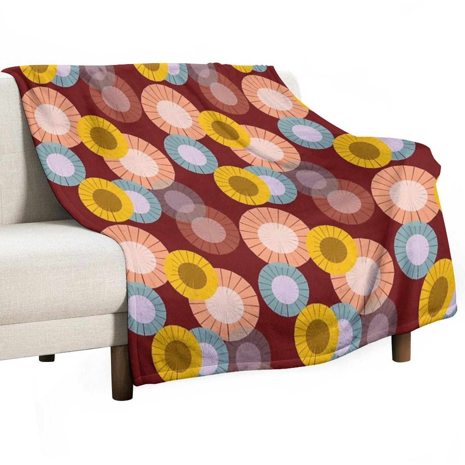 Abstract Floral Pattern Eco-conscious Throw Blanket