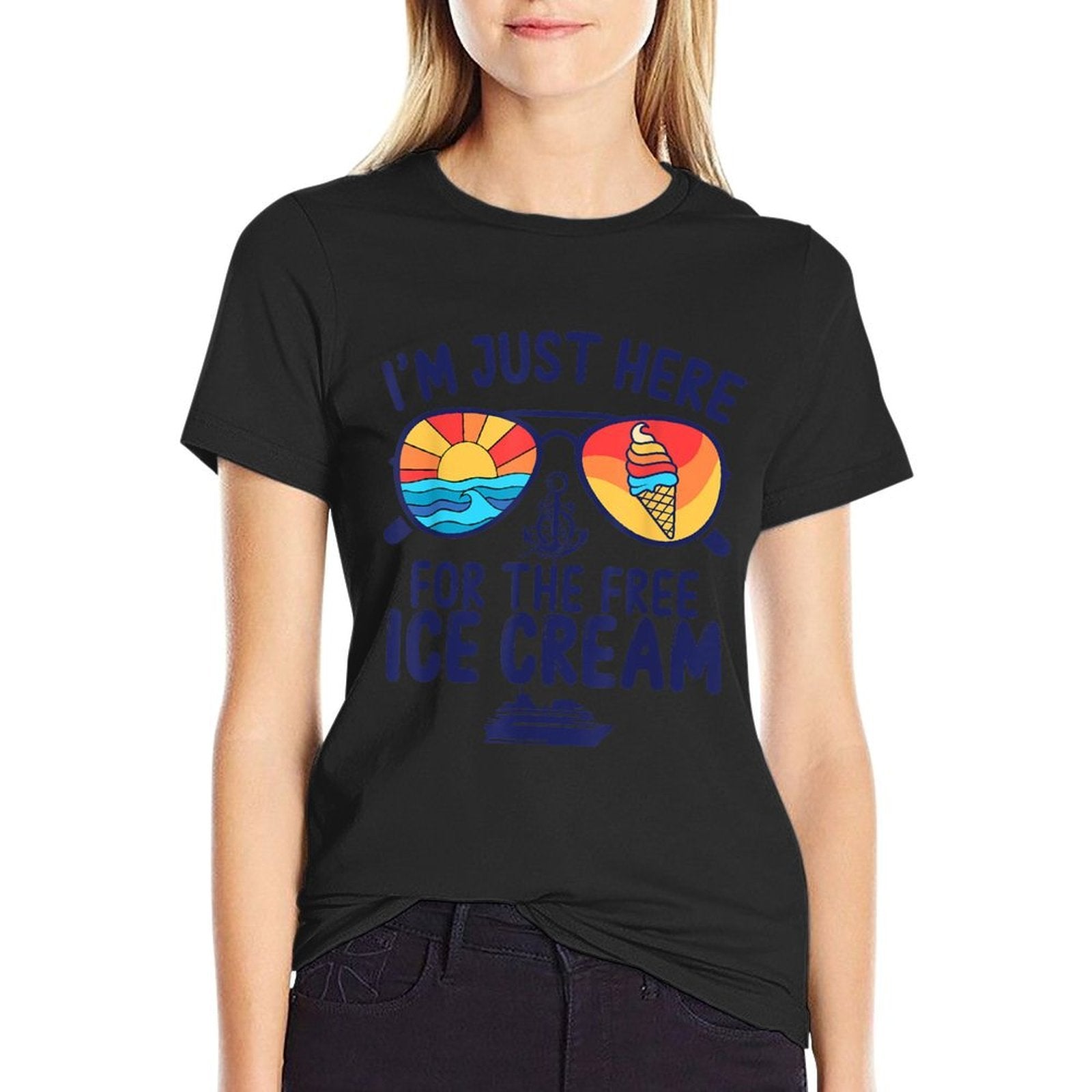 I'm Just Here For The Free Ice Cream Cruise Trip 2025  Durable T-Shirt