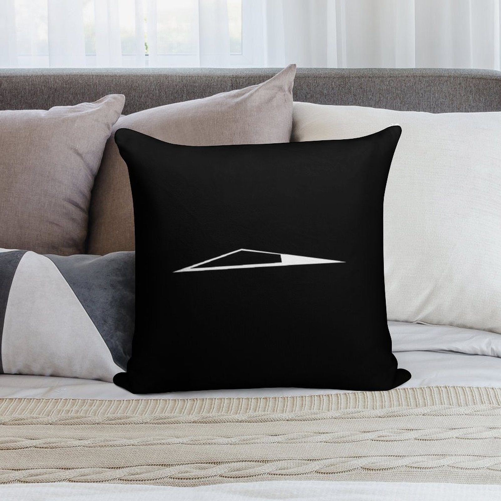 Tesla Cybertruck Minimalist Glowing Triangle Soft Skin-Friendly Throw Pillow