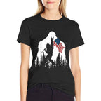 Bigfoot Rock On Hold American Sasquatch Believers  Graphic-printed T-Shirt